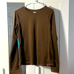 The North Face Vapor Wick Brown  Long Sleeve Polyester & Spandex Top Size M